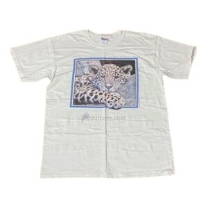 2008 Gildan Heavy Tee Nature T-Shirt Size Large Graphic Print White A8